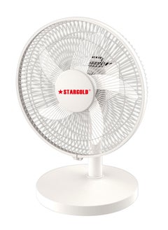 Buy 12 Inch Rechargeable Table Fan With 4 SMD LED Light in UAE