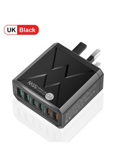 Buy 55W PD Fast Charging Phone Charger 6 Ports Usb C Charger Mobile Phone Charger Adapter Portable USB Type-C USB Charger in Saudi Arabia