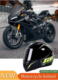 اشتري Full face motorcycle helmet, lightweight breathable lining riding helmet, all season universal racing helmet riding equipment, suitable for both men and women في السعودية