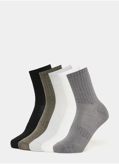 اشتري Pack of 5 - Solid Crew Socks في السعودية