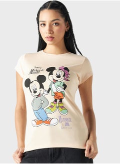 Buy Mickey Mouse Print T-Shirt in Saudi Arabia