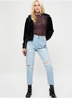 Buy Ripped High Waist Jeans in Saudi Arabia