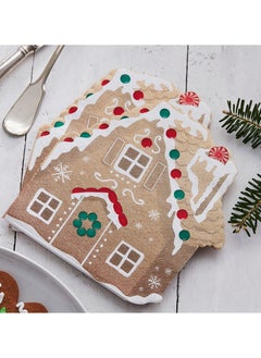 Buy Set Of 16 Ginger Bread Design Paper Napkins in UAE