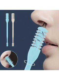 Buy 2 Pcs Double-sided Knife Nose Hair Scraper,Portable Manual Nostril Cleaning Kit For Men And Women Plastic Washable 360 Degree Rotating Nose Hair Trimmer in UAE
