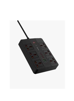 Buy Multi-Port Super HUB 4 USB-C/ 2 USB-A Ultimate Home & Office Kit 3M, 24W USB-A Quick Charge, 3000 Watts AC Output, Power Button & Timer, 3Meter Power Cord with Over-Heat Protection 36W PD - Black in UAE