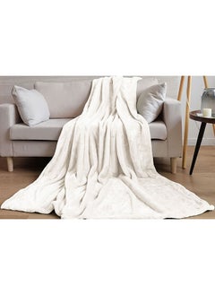 Buy Ultra Plush Blanket 150x200cm-ivory in UAE