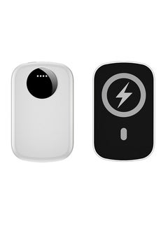 اشتري 5000.0 mAh Fast Wireless Magnetic Portable Power Bank Charger for Apple iPhone 12 Series White/Black في الامارات