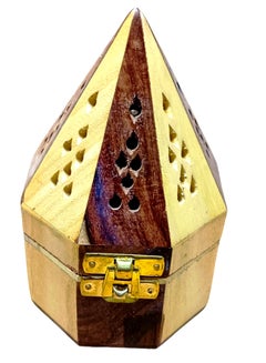 Buy Hexa Round Wooden Incense Bakhoor Burner | Madkhan,Mabkhara,Wooden Bakhoor Burner Multicolour in UAE