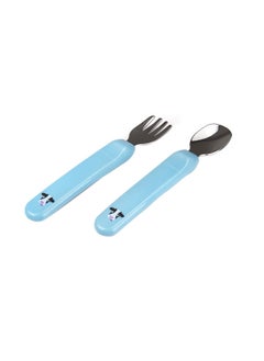 Buy Premier Spoon And Fork With Case For Baby Boy From 12 Months And Above Aquamarine in UAE