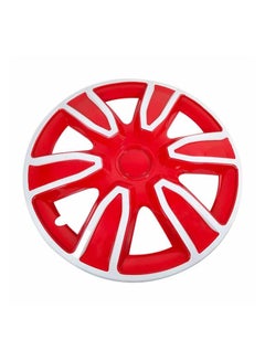 Buy Pistol  Red and White -WJ5087 WR-15 inch Wheel Cover Kit, 15" Hubcaps Set of 4 Tires Automotive Hub Wheel Cap with Snap-On Retention Rings in Saudi Arabia