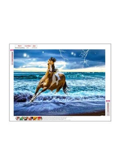 Buy Round Drill Horse Diamond Painting Full Drill 5D DIY Resin Embroidery Cross Stitch Art Kit for Home Wall Decor Gift in UAE