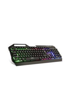 اشتري INET RGB Gaming wired Keyboard - Black Gaming Keyboard With Phone Stand في الامارات