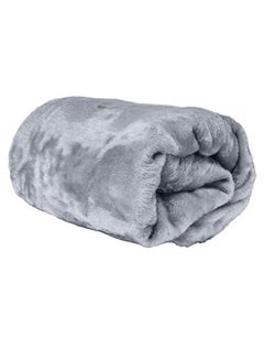 Buy Single Micro Fleece Flannel Blanket - 260 GSM, Super Plush And Comfy Throw Blanket, Size: 150 x 200cm, Grey in UAE