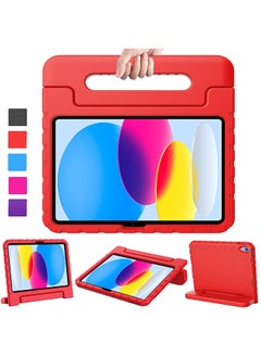 Buy Kids Case for iPad 10th Generation 10.9 Case 2022 With Pencil Holder Durable Shockproof Lightweight Protective Handle Stand Case - Red in UAE