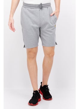 اشتري Men Regular Fit Brand Logo Shorts, Grey في الامارات