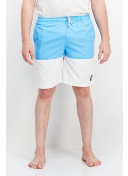 اشتري Men Brand Logo Board Shorts, Light Blue في الامارات