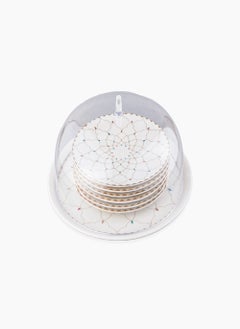 Buy Rosa Zina 8pcs Cake Set (with Acrylic cover)|Suitable Ramadan and Eid Decoration & Celebration|Perfect Festive Gift for Home Decoration in Ramadan, Eid, Birthdays, Weddings. in UAE