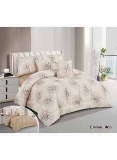 Buy Comforter Set With Soft Silky Fabric Two Sides Floral Print 4 Pieces Single Size in Saudi Arabia