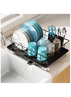 Buy Dish Rack Dish Drying Stand Dish Drainer Plate Rack Dish rake Kitchen Organizer Dish Drying Rack Countertop Large Antibacterial Kitchen Utensils Dish racks Dish Stand (Black) in UAE