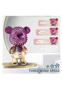 Buy USB Desk Fan Portable Desktop Fan Mini Handheld Fan Rechargeable Battery Powered Fan Adjustable 3 Speeds Colorful Bear Design Table Fan Perfect For Outdoor Office Home And Travel in UAE