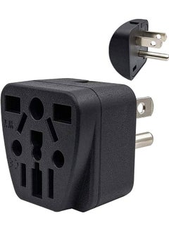 Buy US Travel Plug Adapter EU/UK/AU/in/CN/JP/Asia/Italy/Brazil to USA Type B 3 Prong Grounded USA Wall Plug International Mini Travel Adapter and Converter Wall Outlet Power Charger Converter Black in Saudi Arabia
