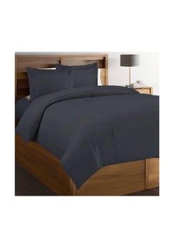 Buy Context Queen Size Dark Grey Soft Wrinkle Free Microfiber Duvet Cover Set Bedding 1 Pcs Duvet Cover 228X228cm with 2 Pcs Pillow Sham Covers 50X66cm in UAE