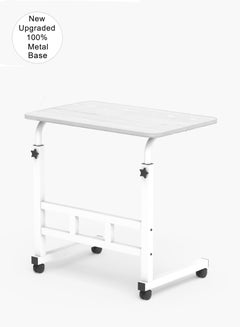Buy Metal Base Computer Mobile Laptop Desk Adjustable Multipurpose Movable Desktop Home And Office Desks For Work and Study Moveable Portable Coffee Overbed Tray Bedside Table in UAE