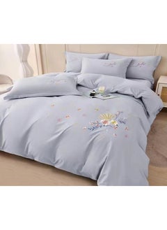 اشتري COMFY 6 PC EMBROIDERED COMFORTABLE & SOFT PREMIUM COMFORTER SET KING SIZE GREY في الامارات