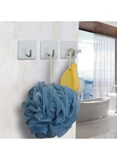 Buy Stainless Steel Sticky Kitchen Bathroom Multi-functional Wall Mount Hook Silver 4.5x4.5x3 cm in UAE