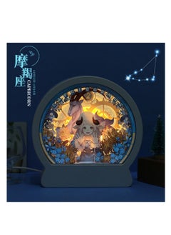 Buy Capricorn Twelve Constellations Of Paper Sculpture Lamp Creative Birthday Gift Valentine's Day Bedside Night Light Ornaments in UAE