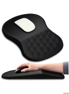 اشتري Ergonomic Mouse Pad Wrist Support Pain Relief Mouse Pad with Wrist Rest Entire Memory Foam Mouse Pad with Non-Slip PU Base Comfortable Mousepad Perfect For Office And Home في الامارات
