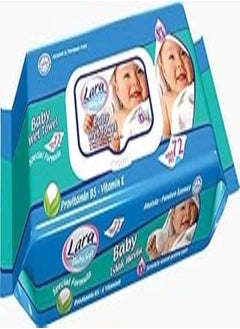 اشتري Lara Baby Soft Normal Wet Wipes - 72 Pieces - Blue في مصر