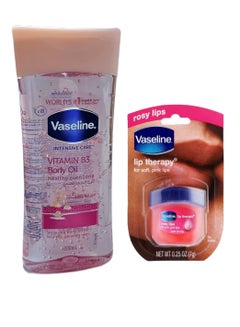 Buy Moisturizing and unifying oil gel for the skin + red lip balm 7 grams in Saudi Arabia