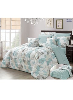 Buy 8-Piece Comforter Set Two-Sided Microfiber Double King Size 240x260 in Saudi Arabia