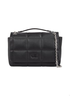 Buy Women's Convertible Quilted Shoulder Bag -  quilted faux leather exterior, Black in UAE