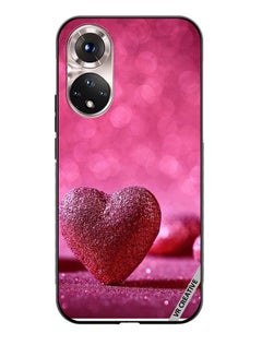 Buy Protective Case Cover For Honor 50 Glitter Heart on a Pink Background Design Multicolour in UAE
