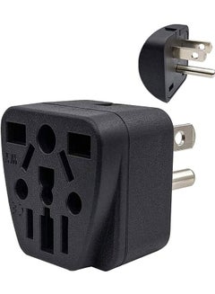 Buy US Travel Plug Adapter EU/UK/AU/in/CN/JP/Asia/Italy/Brazil to USA Type B 3 Prong Grounded USA Wall Plug International Mini Travel Adapter and Converter Wall Outlet Power Charger Converter Black in UAE