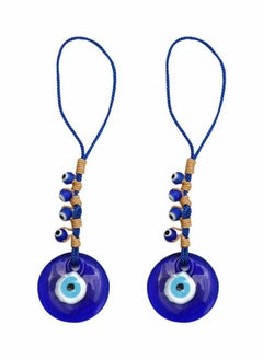 Buy Blue Evil Eye Decor Hanging Turkish Nazar Bead Pendant Decorative Lucky Turkish Eye Keychain Feng Shui Hanging Decoration for Home Office Car (2pcs) in Saudi Arabia