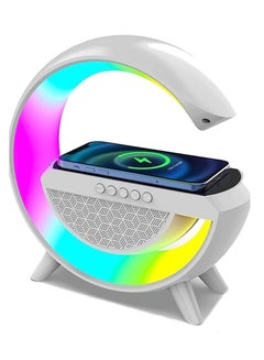 Buy Wireless Charger Atmosphere Lamp, Portable LED Bluetooth Speaker Wireless Charger with Desk Lamp Bedside RGB Night Light, App Control Mini Music Lamp in UAE