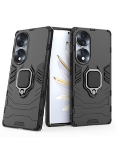 Buy Shockproof Protection Phone Case with Kickstand for Honor 70 Black in Saudi Arabia