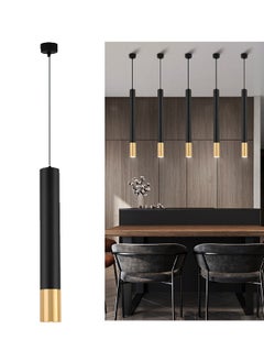 Buy 3000K Cylinder Long Tube Hanging Lamp Ceiling Downlight Black Gold Pendent Light Fixture Modern LED Hanging Ceiling Lamp COB Modern Pendant Light Spot Light For Kitchen Island Dining Living Room in Saudi Arabia