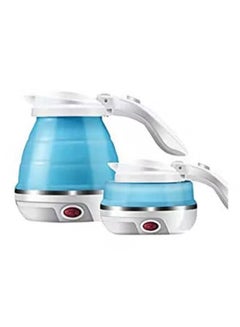 Buy Travel Foldable Electric Kettle Portable Silicone Collapsible Camping Kettle Blue in UAE
