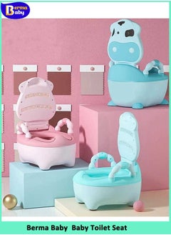 اشتري Children's Potty Baby Toilet Seat Multifunction Portable Toilet Girls Boy Potty Training Cute Cows Potties Seats في السعودية