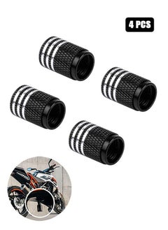 Buy 4 Pcs Universal Tire Valve Stem Caps, Corrosion Resistant Leak-Proof Heavy-Duty Anodized Alloy, for Car Bike Truck Motorcycle (Black) in UAE