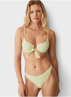 Buy Knot Front Textured Bikini Top in Saudi Arabia