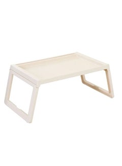 Buy Foldable Bed Table Bed Desk Tray Beige in Saudi Arabia