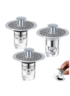 Buy Universal Bathroom Sink Stopper, Pop Up Sink Plug, 2 in1 Universal Washbasin Water Head Leaking Stopper for 1.3~1.57in, Bathroom Sink Plug Pop-up Drain Filter (3PCS) in Saudi Arabia