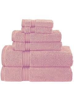 Buy Comfy 6 Pieces Towel Set - 2 Bath Towels, 2 Hand Towels, and 4 Washcloths, 600 GSM 100% Combed Cotton Highly Absorbent Towels for Bathroom, Shower Towel in UAE