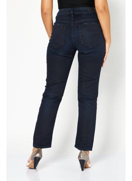 اشتري Women Slim Fit Dark Wash Stretchable Denim, Navy في الامارات