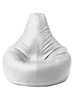 Buy Faux Leather Tear Drop Recliner Bean Bag with Filling White in UAE